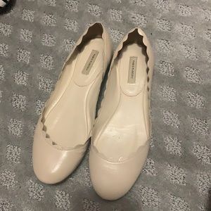 Nude leather flats